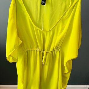 ‘H&M’ Bright Yellow V-Neck Blouse